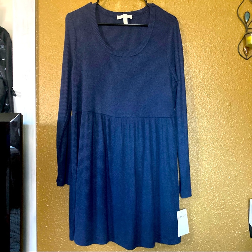 bebop long sleeve xl juniors dress in navy blue.